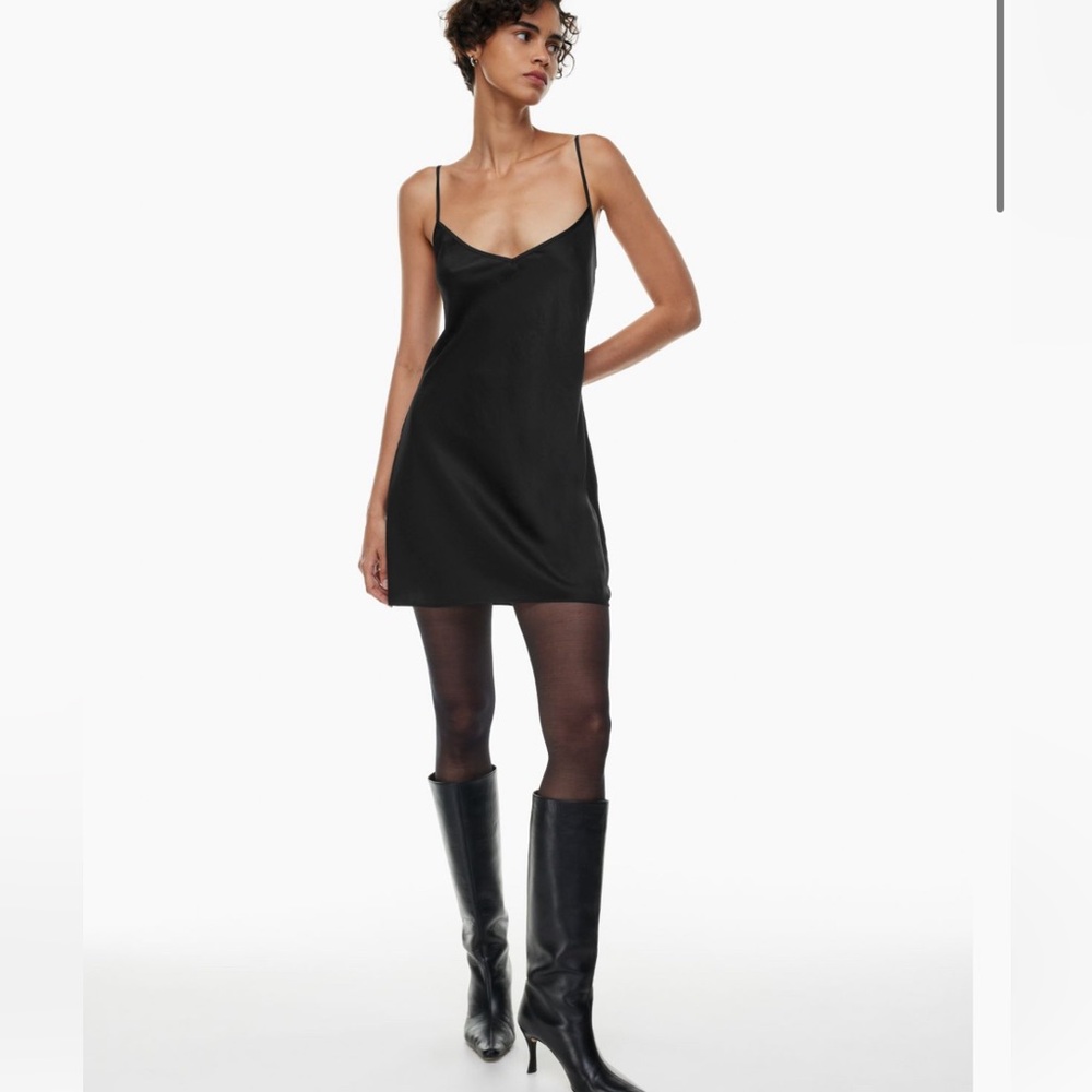 Aritzia - Wilfred Black Slip Mini Dress